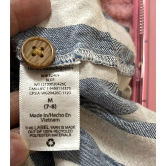 Wonder Nation Striped Girls Dress Size M Buttons Down Front W/Matching Belt - Picture 7 of 10